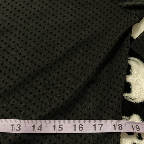 KAFFE Black semi-sheer polka dot mockneck top ~ Goth stretchy LARGE XL 1X shirt - Picture 8 of 14